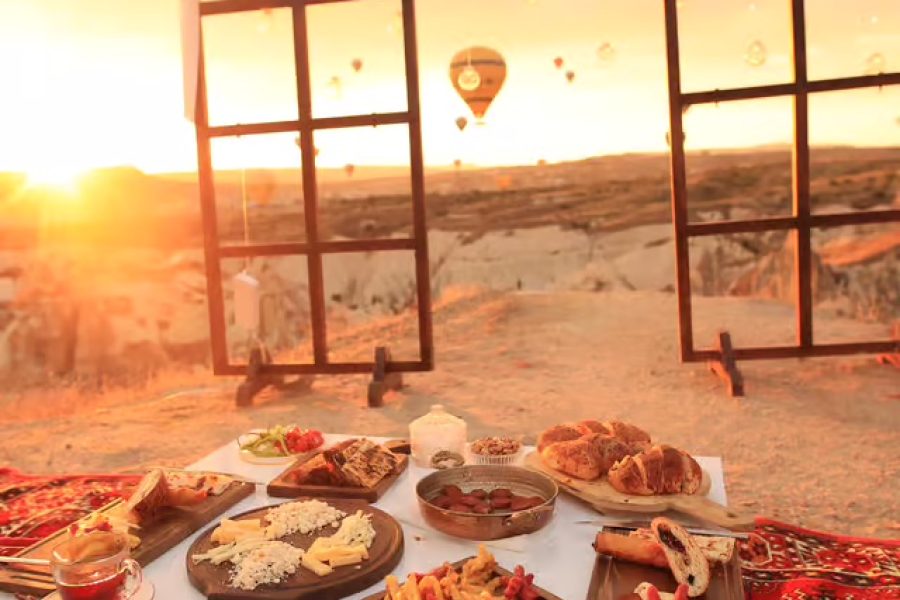 Kapadokya Sabah Balonlar Eşliğinde Kahvaltı, Piknik Deneyimi